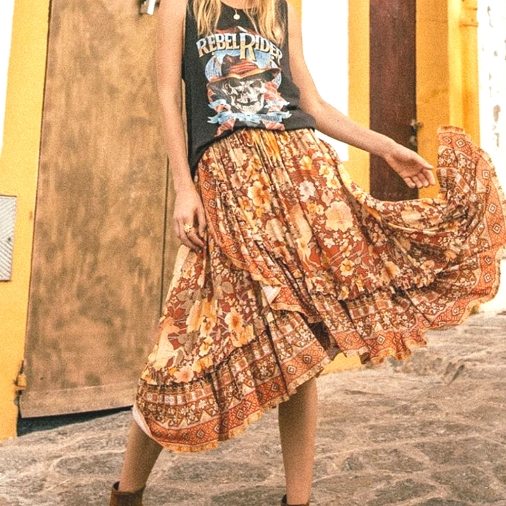 NWOT Spell & the Gypsy Amethyst Frill Skirt